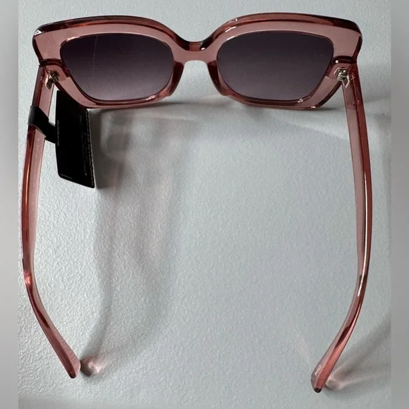 Margaret Joseph transparent square oversized Sunglasses plum mauve - Picture 3 of 5